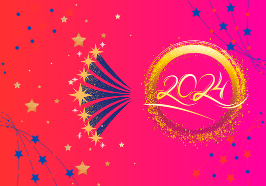 Happy New Year 2024 Pink & Gold