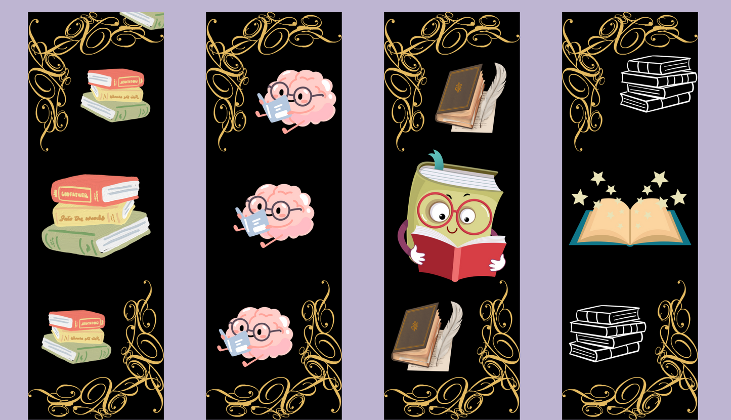 Bookworm's Haven: A Set of 10 Reading-Themed Bookmarks