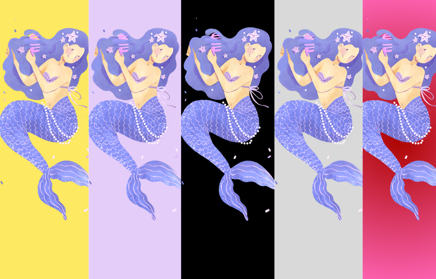 Mermaid Beauty Bookmark 10-Piece Digital Set,