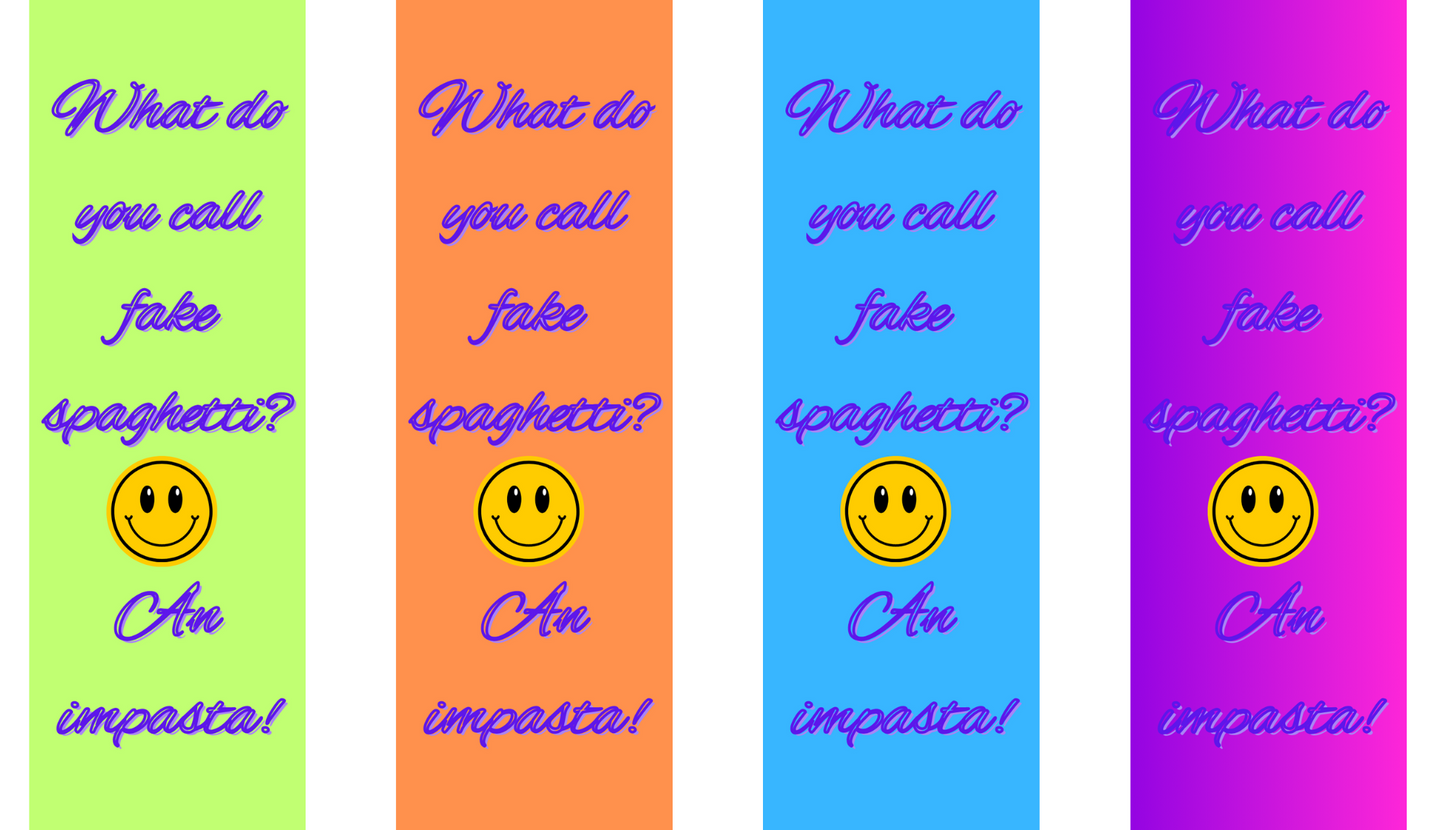 Pasta Puns: Spaghetti Joke Digital Bookmark Set